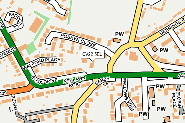 CV22 5EU map - OS OpenMap – Local (Ordnance Survey)