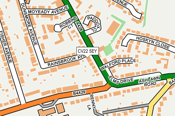 CV22 5EY map - OS OpenMap – Local (Ordnance Survey)