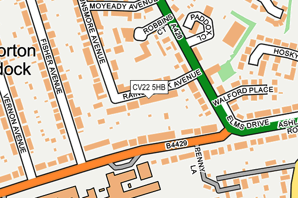 CV22 5HB map - OS OpenMap – Local (Ordnance Survey)