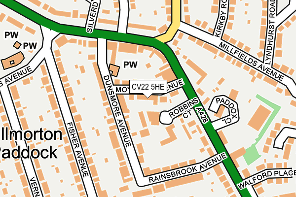 CV22 5HE map - OS OpenMap – Local (Ordnance Survey)