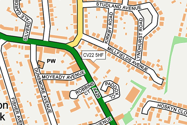 CV22 5HF map - OS OpenMap – Local (Ordnance Survey)