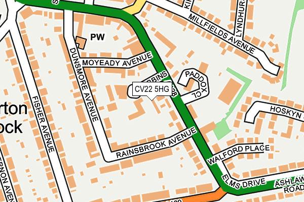 CV22 5HG map - OS OpenMap – Local (Ordnance Survey)