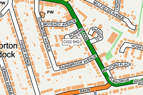 CV22 5HQ map - OS OpenMap – Local (Ordnance Survey)