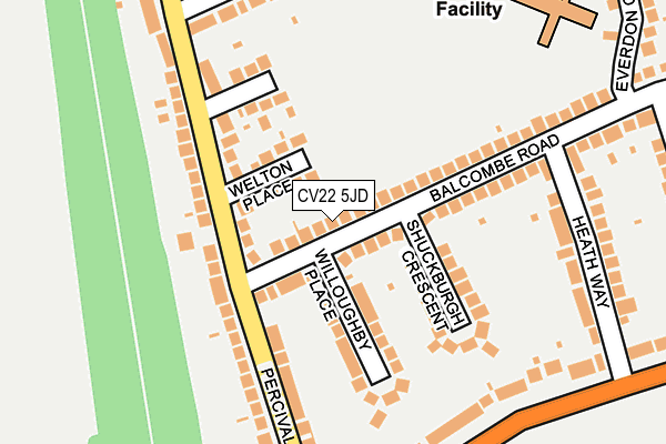 CV22 5JD map - OS OpenMap – Local (Ordnance Survey)