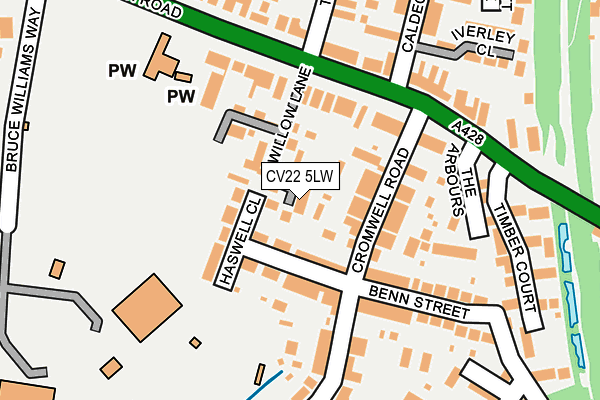 CV22 5LW map - OS OpenMap – Local (Ordnance Survey)