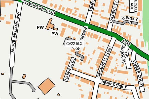 CV22 5LX map - OS OpenMap – Local (Ordnance Survey)