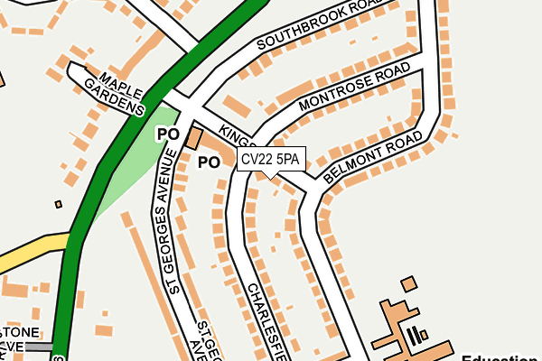 CV22 5PA map - OS OpenMap – Local (Ordnance Survey)