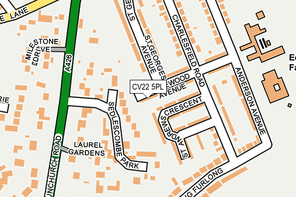 CV22 5PL map - OS OpenMap – Local (Ordnance Survey)