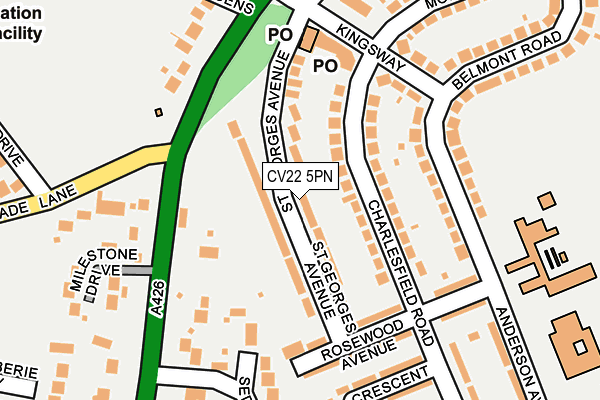 CV22 5PN map - OS OpenMap – Local (Ordnance Survey)