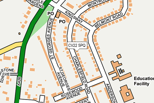 CV22 5PQ map - OS OpenMap – Local (Ordnance Survey)
