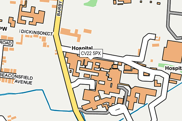 CV22 5PX map - OS OpenMap – Local (Ordnance Survey)