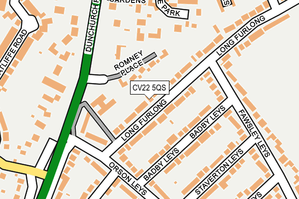 CV22 5QS map - OS OpenMap – Local (Ordnance Survey)