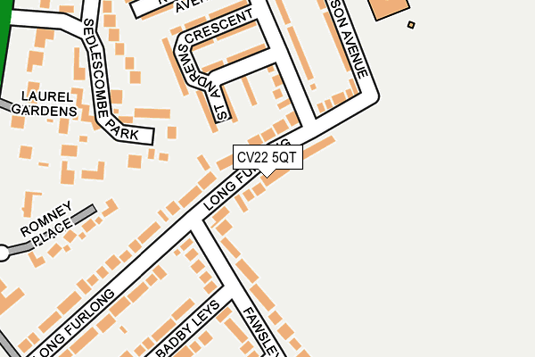 CV22 5QT map - OS OpenMap – Local (Ordnance Survey)