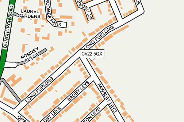 CV22 5QX map - OS OpenMap – Local (Ordnance Survey)