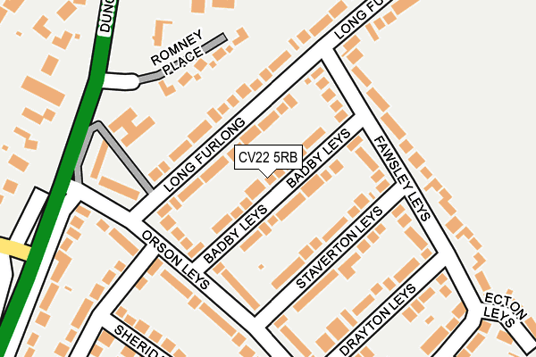 CV22 5RB map - OS OpenMap – Local (Ordnance Survey)