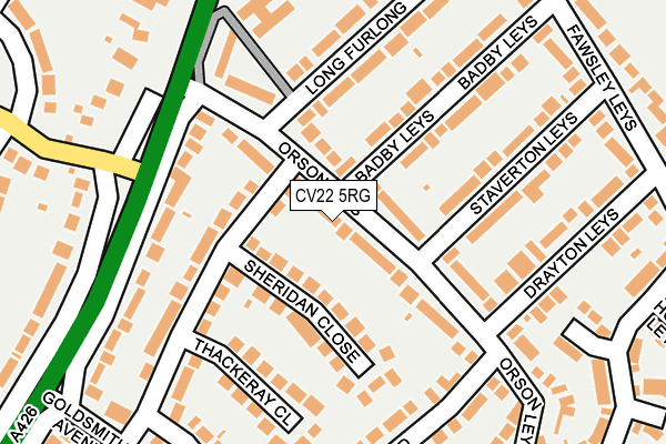 CV22 5RG map - OS OpenMap – Local (Ordnance Survey)