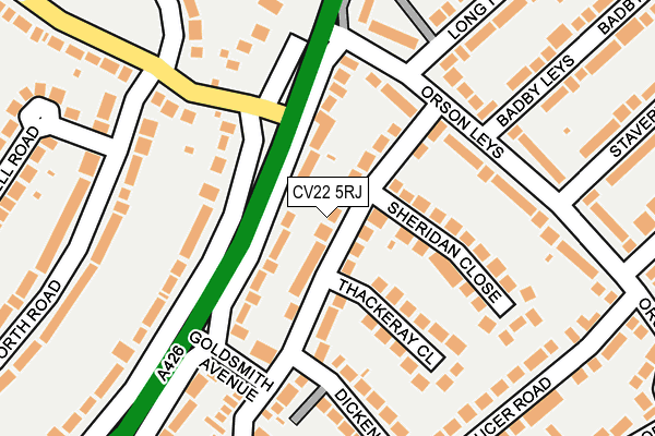 CV22 5RJ map - OS OpenMap – Local (Ordnance Survey)
