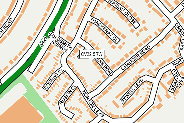 CV22 5RW map - OS OpenMap – Local (Ordnance Survey)