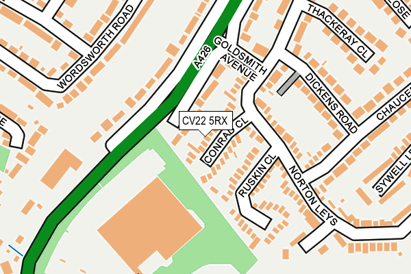 CV22 5RX map - OS OpenMap – Local (Ordnance Survey)