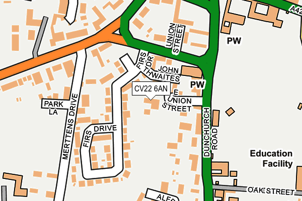 CV22 6AN map - OS OpenMap – Local (Ordnance Survey)