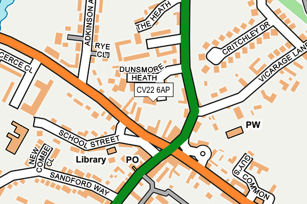 CV22 6AP map - OS OpenMap – Local (Ordnance Survey)