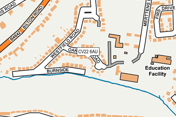 CV22 6AU map - OS OpenMap – Local (Ordnance Survey)