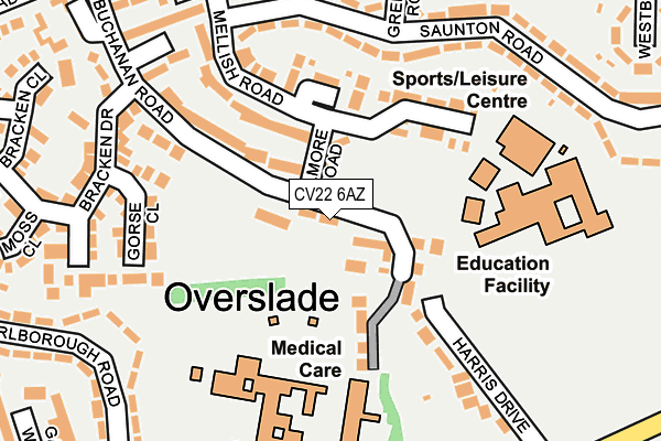 CV22 6AZ map - OS OpenMap – Local (Ordnance Survey)