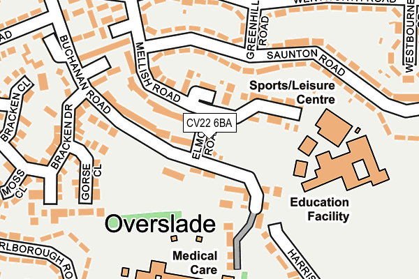CV22 6BA map - OS OpenMap – Local (Ordnance Survey)