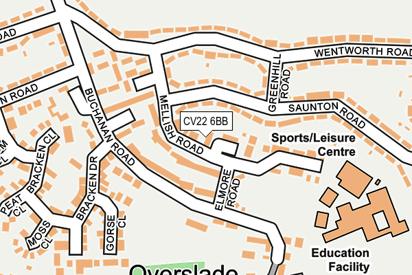 CV22 6BB map - OS OpenMap – Local (Ordnance Survey)