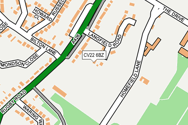 CV22 6BZ map - OS OpenMap – Local (Ordnance Survey)