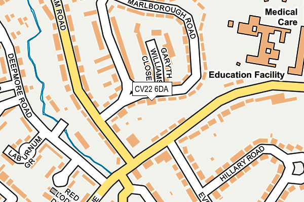CV22 6DA map - OS OpenMap – Local (Ordnance Survey)