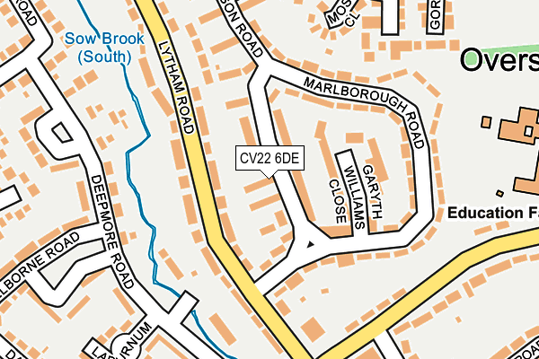 CV22 6DE map - OS OpenMap – Local (Ordnance Survey)
