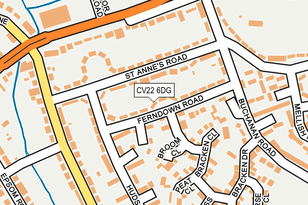 CV22 6DG map - OS OpenMap – Local (Ordnance Survey)