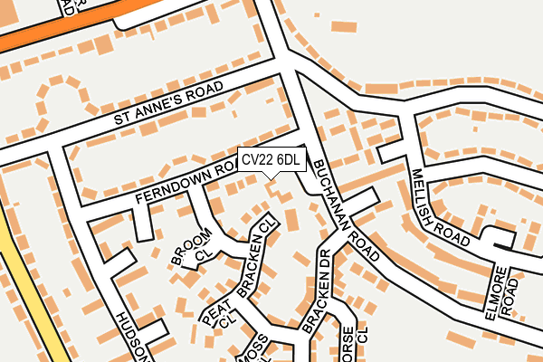 CV22 6DL map - OS OpenMap – Local (Ordnance Survey)