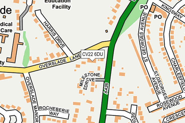 CV22 6DU map - OS OpenMap – Local (Ordnance Survey)