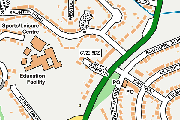 CV22 6DZ map - OS OpenMap – Local (Ordnance Survey)