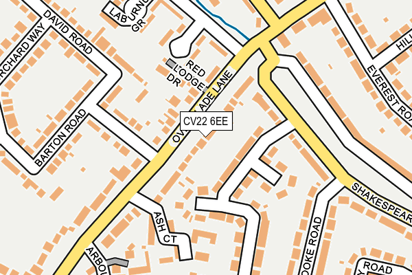 CV22 6EE map - OS OpenMap – Local (Ordnance Survey)