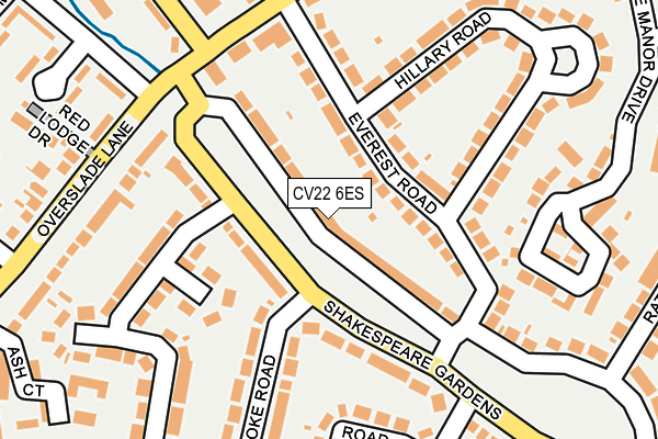 CV22 6ES map - OS OpenMap – Local (Ordnance Survey)