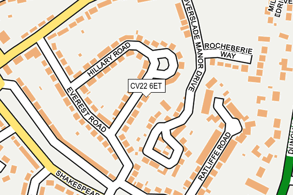 CV22 6ET map - OS OpenMap – Local (Ordnance Survey)