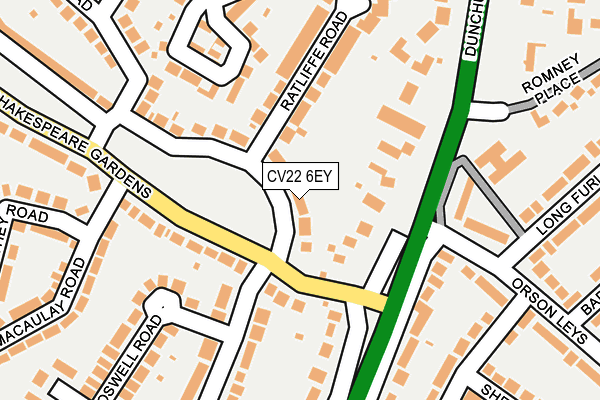 CV22 6EY map - OS OpenMap – Local (Ordnance Survey)