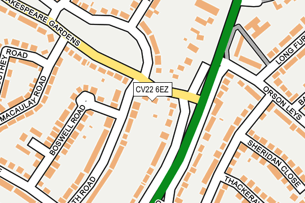 CV22 6EZ map - OS OpenMap – Local (Ordnance Survey)