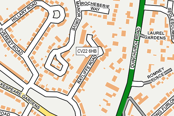 CV22 6HB map - OS OpenMap – Local (Ordnance Survey)