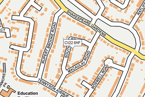 CV22 6HF map - OS OpenMap – Local (Ordnance Survey)