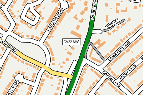 CV22 6HS map - OS OpenMap – Local (Ordnance Survey)