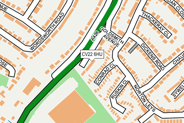 CV22 6HU map - OS OpenMap – Local (Ordnance Survey)