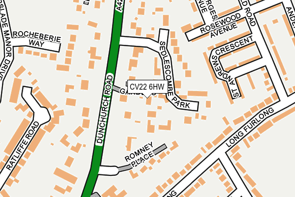 CV22 6HW map - OS OpenMap – Local (Ordnance Survey)