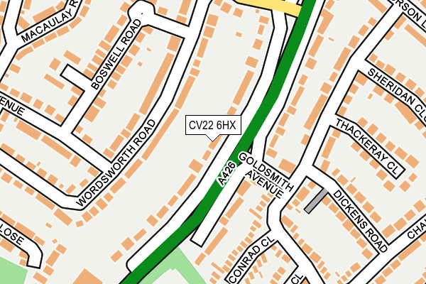 CV22 6HX map - OS OpenMap – Local (Ordnance Survey)