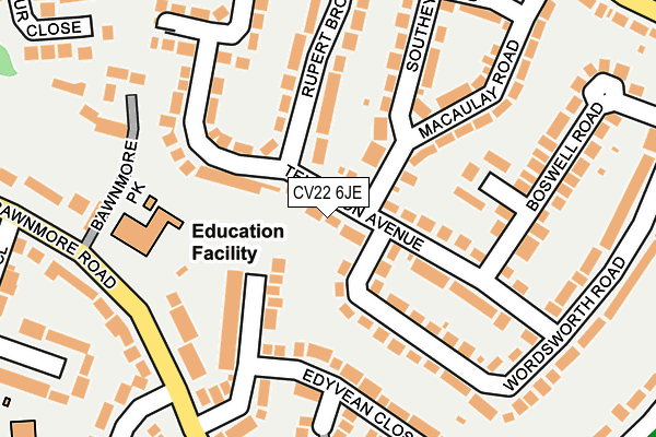CV22 6JE map - OS OpenMap – Local (Ordnance Survey)
