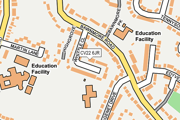 CV22 6JR map - OS OpenMap – Local (Ordnance Survey)