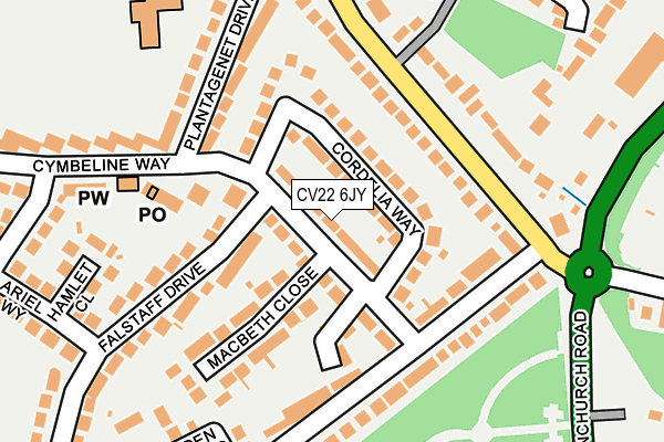 CV22 6JY map - OS OpenMap – Local (Ordnance Survey)